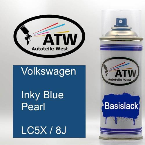 Volkswagen, Inky Blue Pearl, LC5X / 8J: 400ml Sprühdose, von ATW Autoteile West.